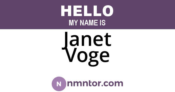 Janet Voge