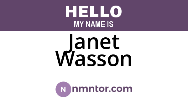 Janet Wasson