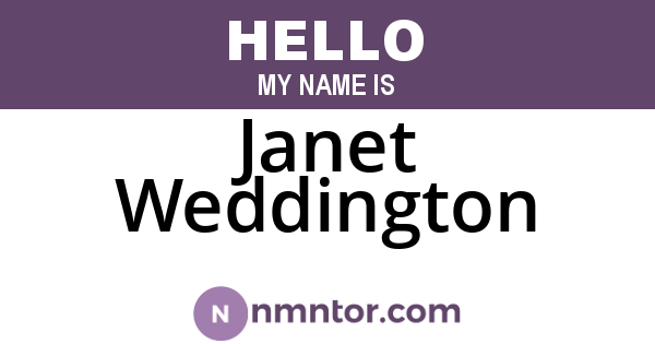 Janet Weddington