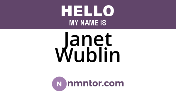Janet Wublin