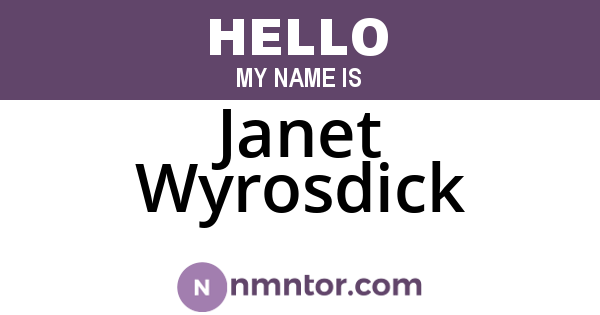 Janet Wyrosdick
