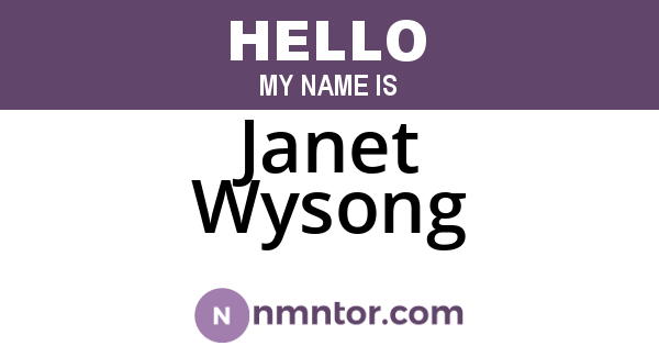 Janet Wysong