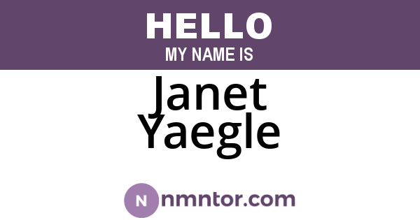 Janet Yaegle