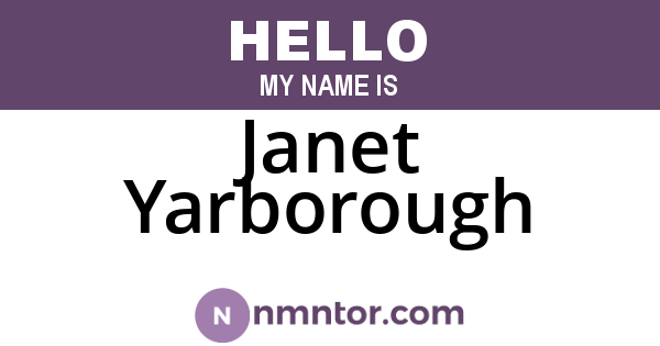 Janet Yarborough