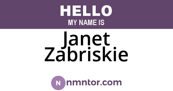Janet Zabriskie