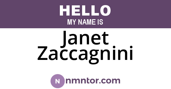 Janet Zaccagnini