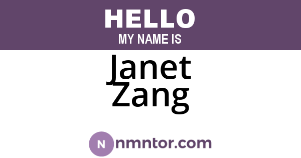 Janet Zang