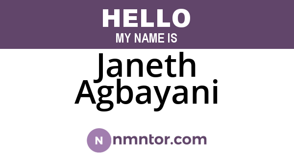 Janeth Agbayani