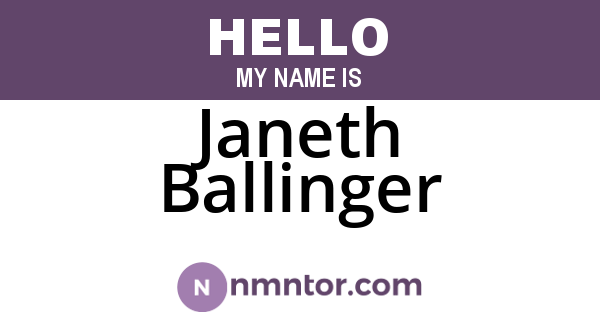 Janeth Ballinger