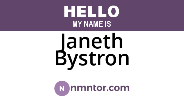 Janeth Bystron