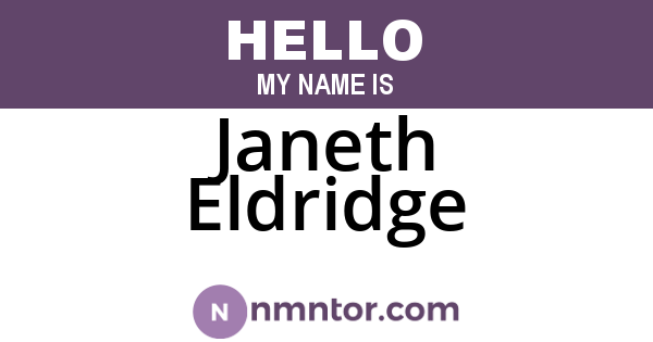Janeth Eldridge