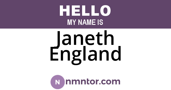 Janeth England