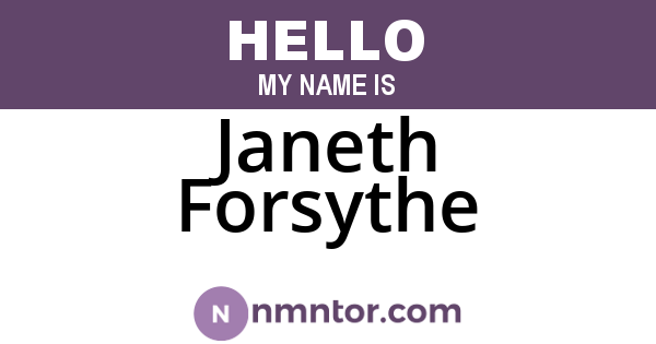Janeth Forsythe