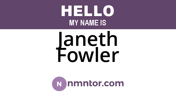 Janeth Fowler