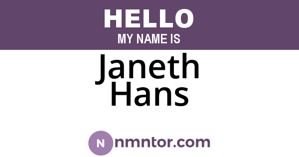 Janeth Hans