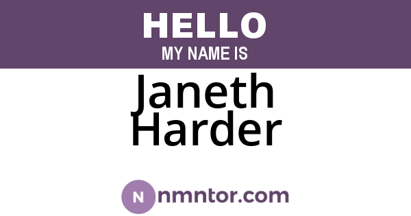 Janeth Harder