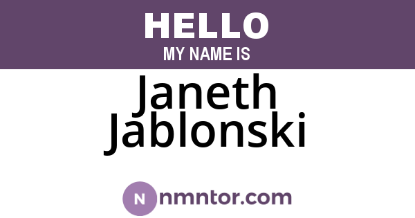 Janeth Jablonski