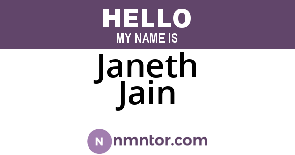 Janeth Jain