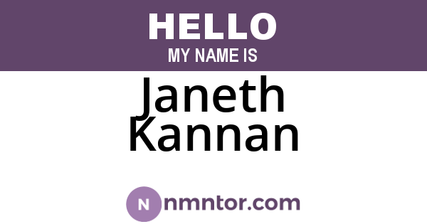 Janeth Kannan