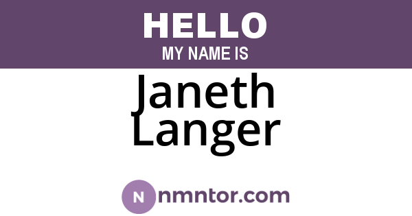 Janeth Langer