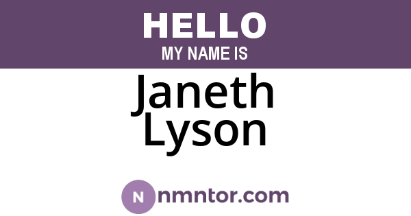 Janeth Lyson