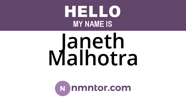 Janeth Malhotra