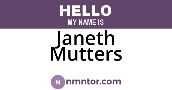 Janeth Mutters