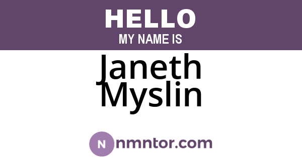 Janeth Myslin