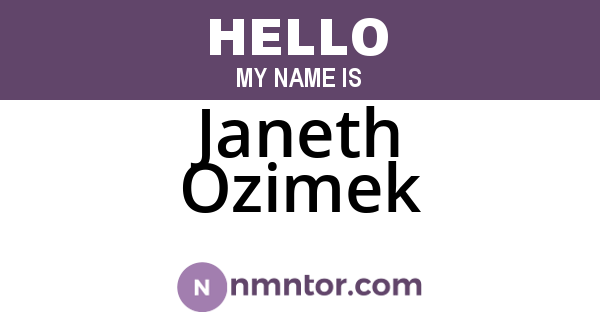 Janeth Ozimek