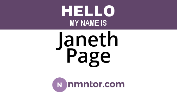Janeth Page