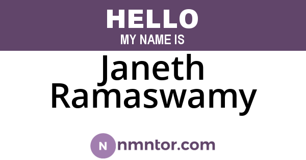 Janeth Ramaswamy