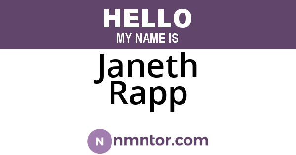 Janeth Rapp