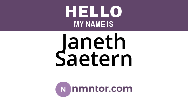 Janeth Saetern