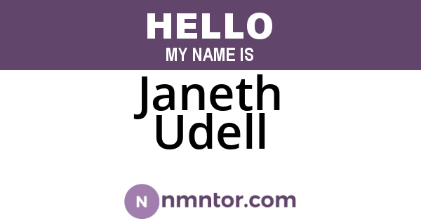 Janeth Udell