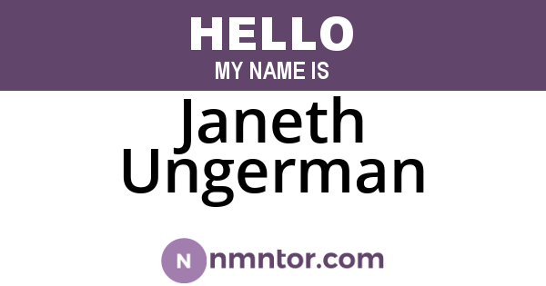 Janeth Ungerman