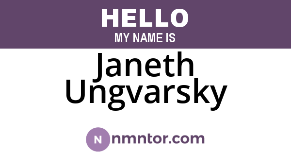 Janeth Ungvarsky