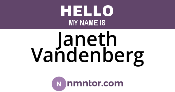 Janeth Vandenberg