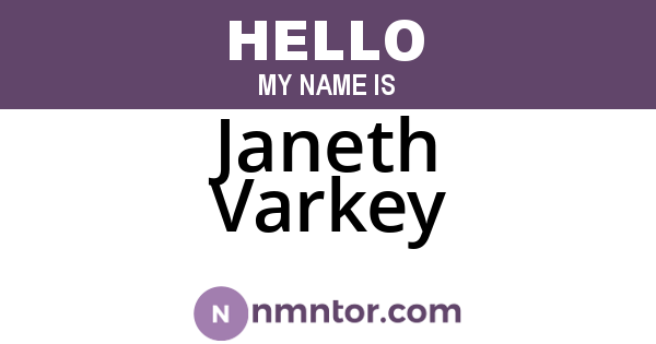 Janeth Varkey