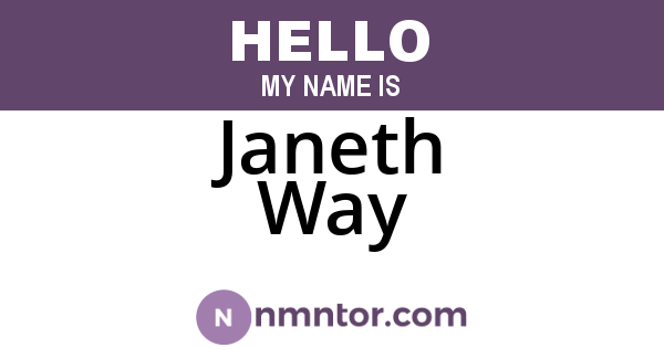 Janeth Way