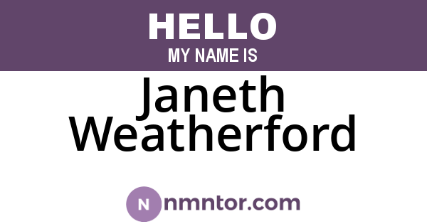 Janeth Weatherford