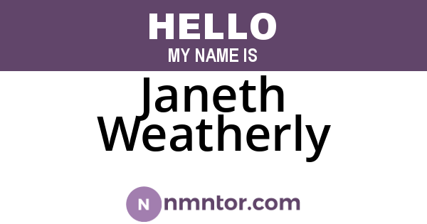 Janeth Weatherly