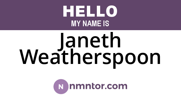 Janeth Weatherspoon