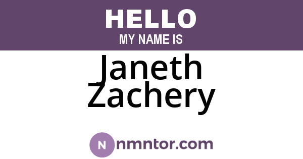 Janeth Zachery
