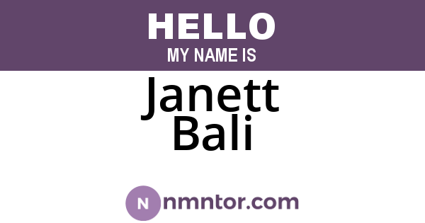 Janett Bali