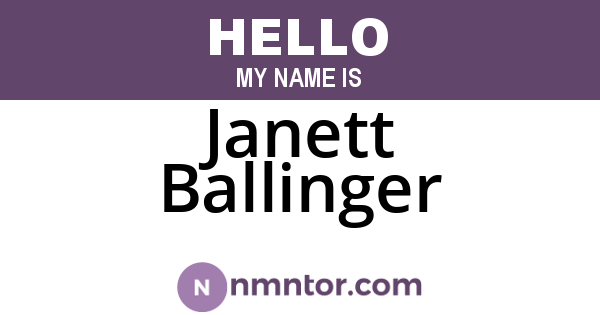 Janett Ballinger