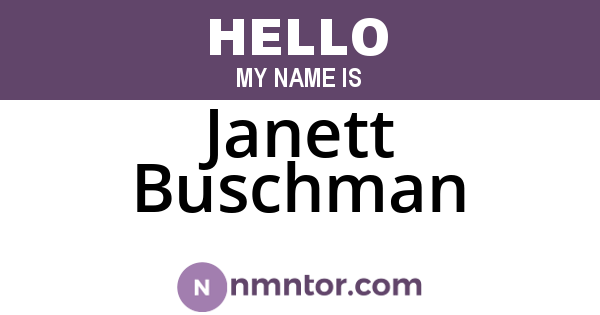 Janett Buschman