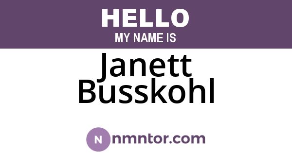 Janett Busskohl