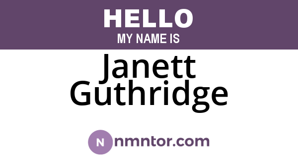 Janett Guthridge