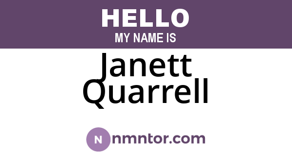 Janett Quarrell