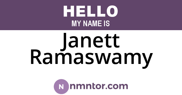 Janett Ramaswamy